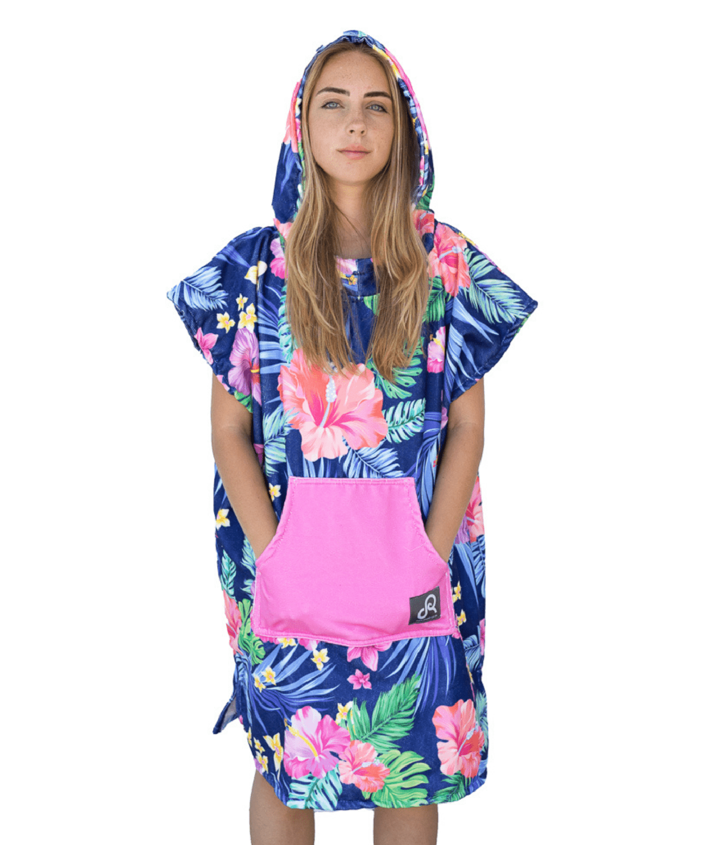 Printed Drirobe Surf & Swim Poncho - Sleeveless – Neon flower