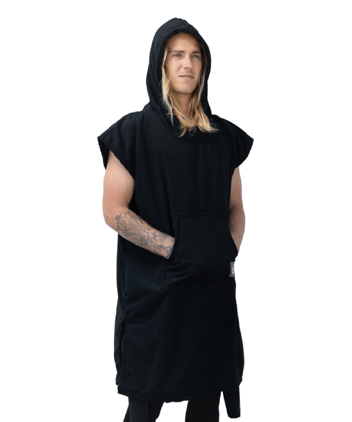 Drirobe Surf & Swim poncho - Sleeveless - Black