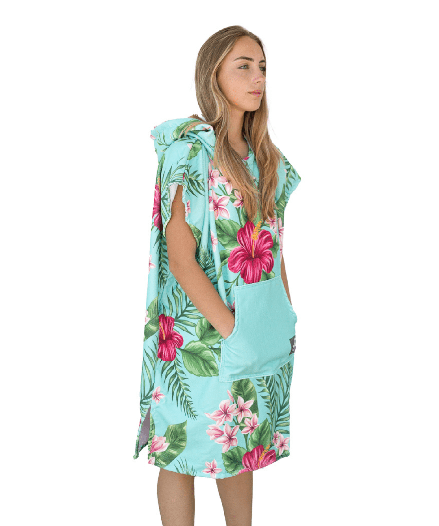 Printed Drirobe Surf & Swim Poncho - Sleeveless – Hibiscus