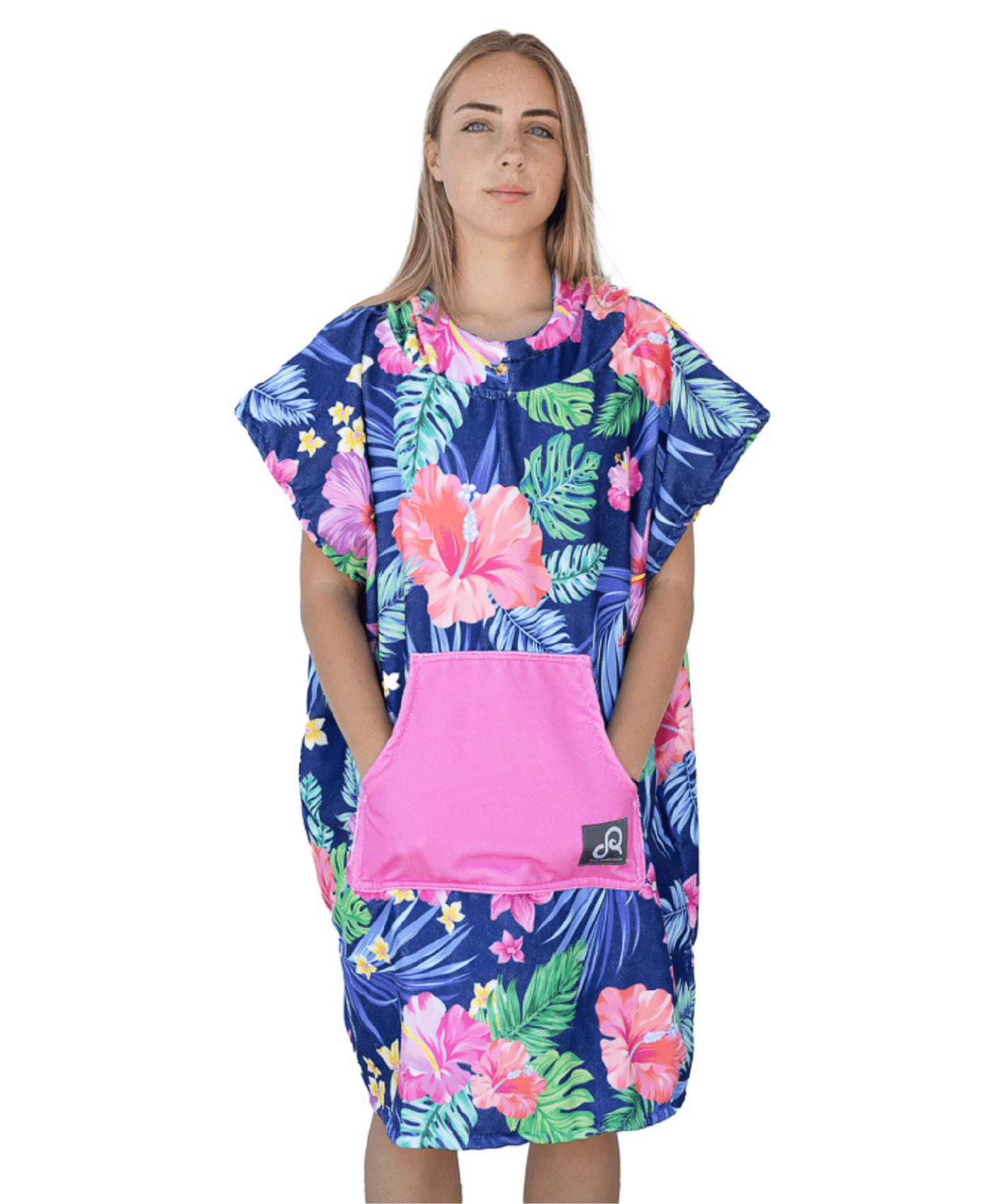 Printed Drirobe Surf & Swim Poncho - Sleeveless – Neon flower