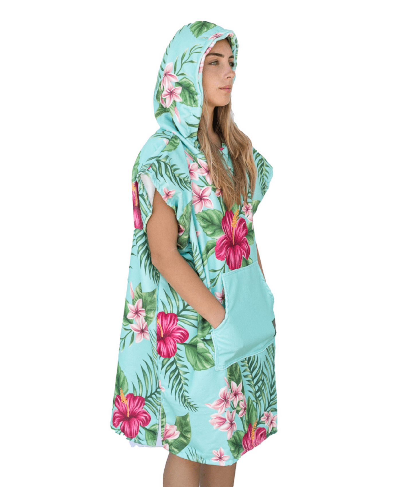 Printed Drirobe Surf & Swim Poncho - Sleeveless – Hibiscus