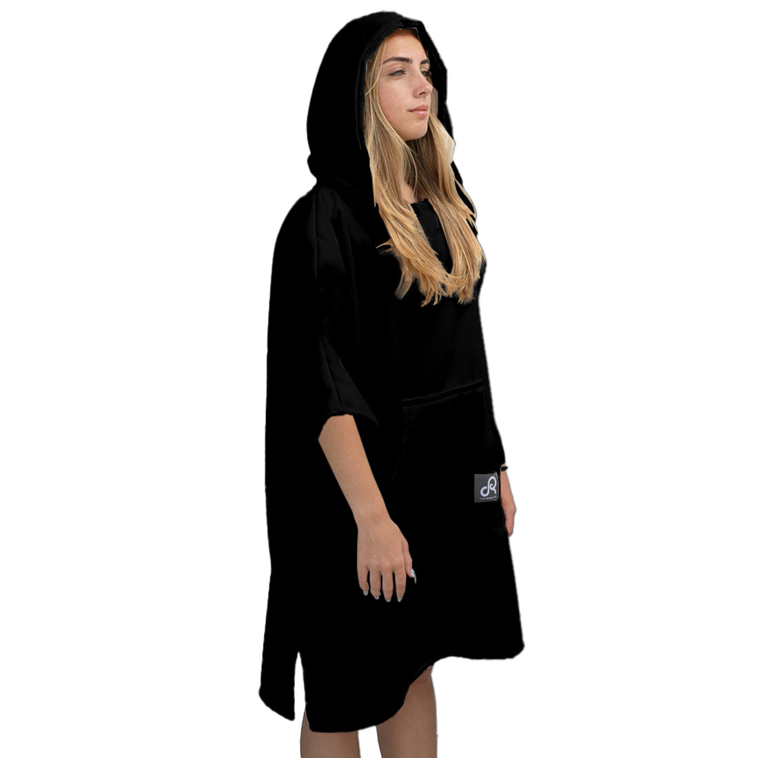 Drirobe Surf Swim Poncho With Sleeves – Black