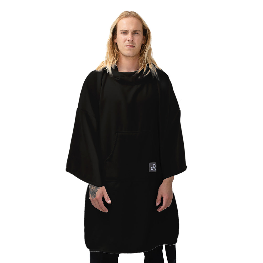 Drirobe Surf Swim Poncho With Sleeves – Black