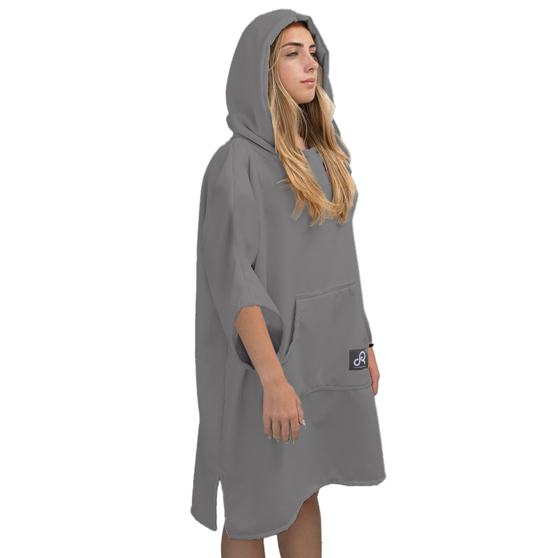 Grey Surf Swim Changing Poncho with sleeves - Adult