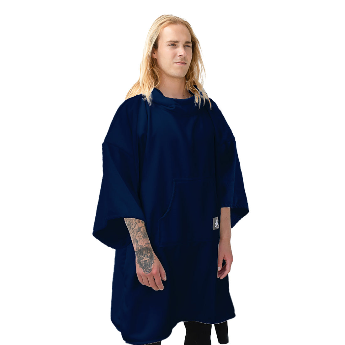 Midnight Blue Surf Swim Changing Poncho with sleeves Adult Drirobe