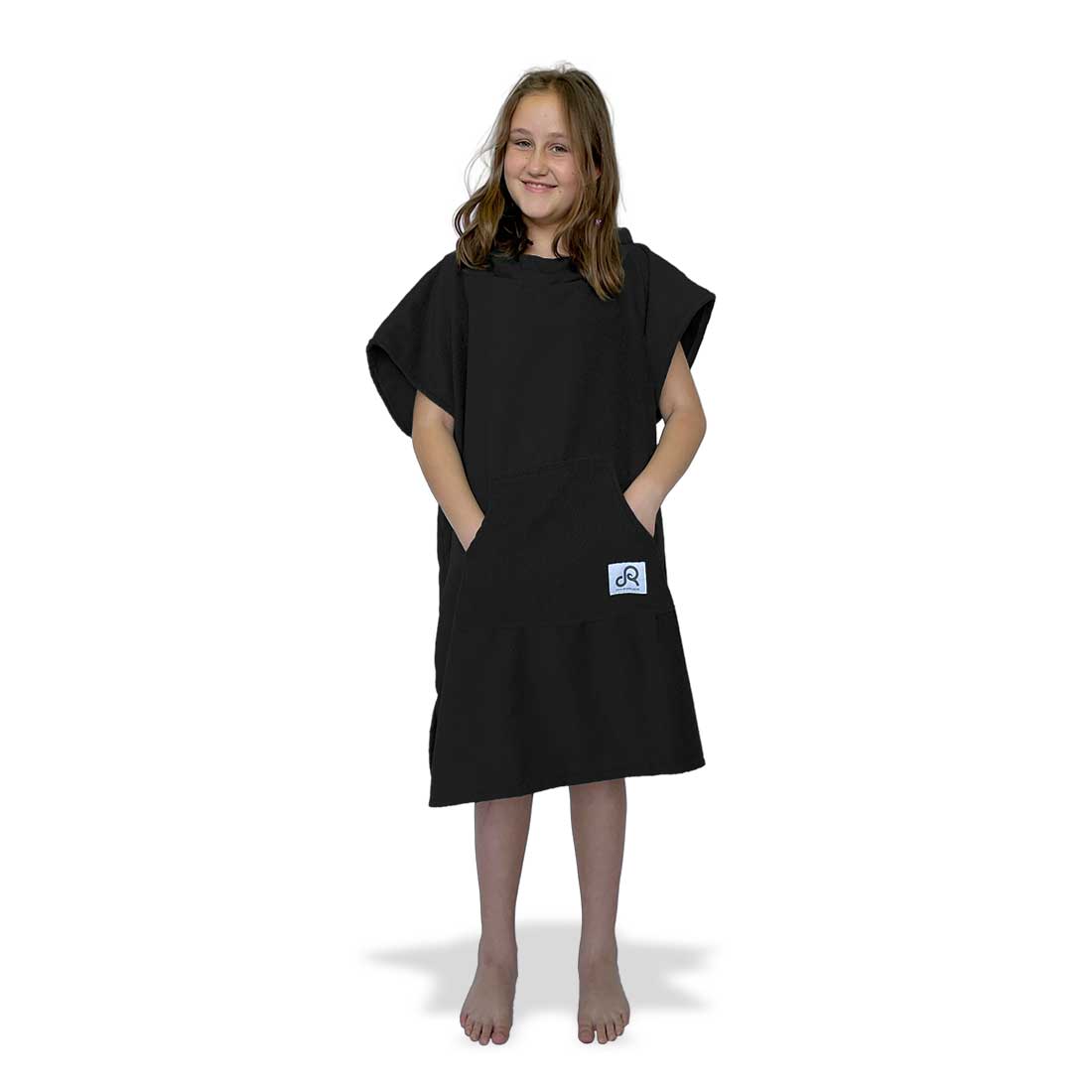 Black Surf Swim Changing Poncho - Kids