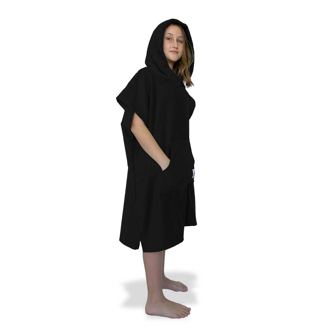 Black Surf Swim Changing Poncho - Kids