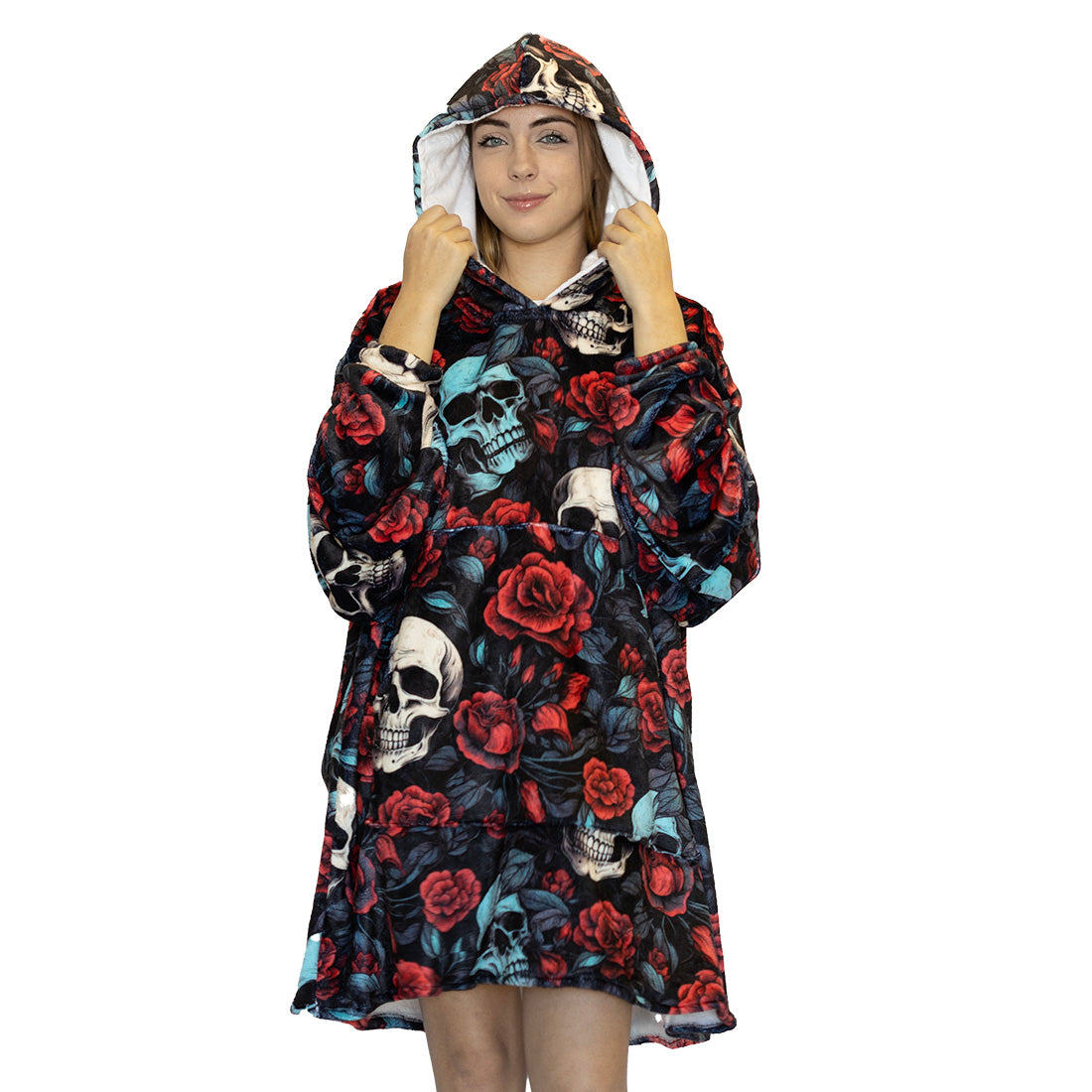 Skulls and Roses Hoogy - Oversized Blanket Hoodie